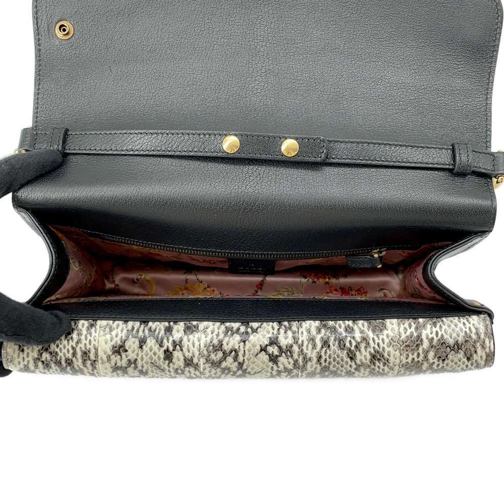 Gucci Ottilia Python Leather Bamboo Handbag Black… - image 7